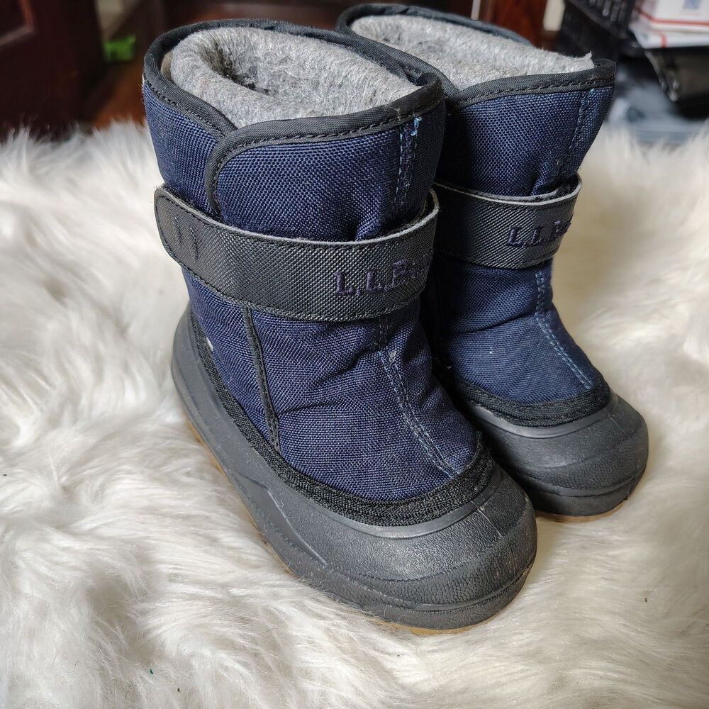 L.L.Bean Boys Toddler Navy Snow Boots Size 9
